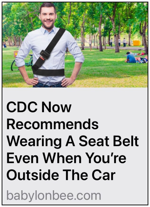 wear seatbelts outside the car