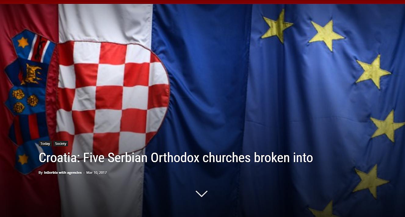 Croatia: Five Serbian Orthodox churches broken into