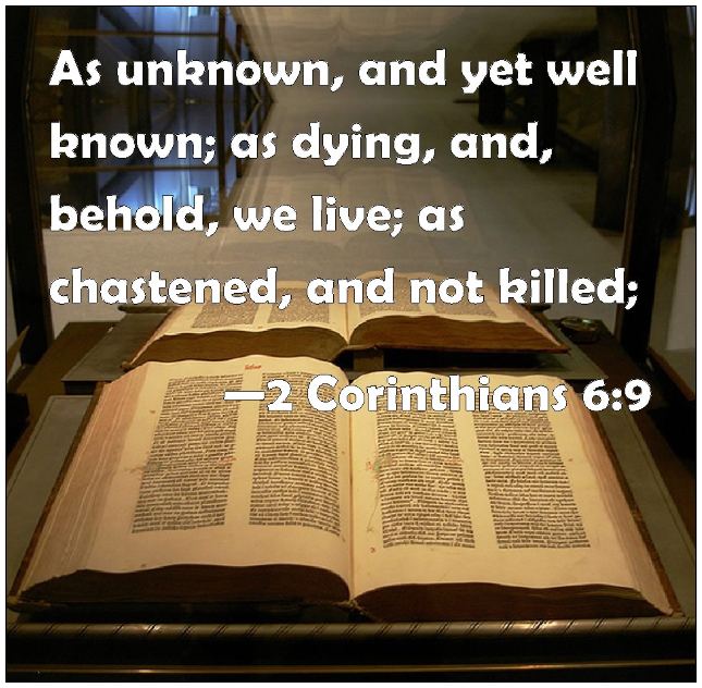 As Dying, And Behold, We Live