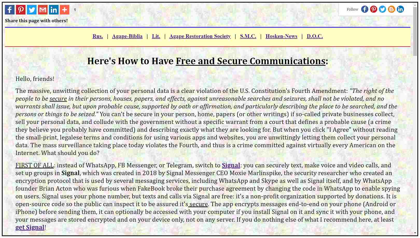 free and secure communications